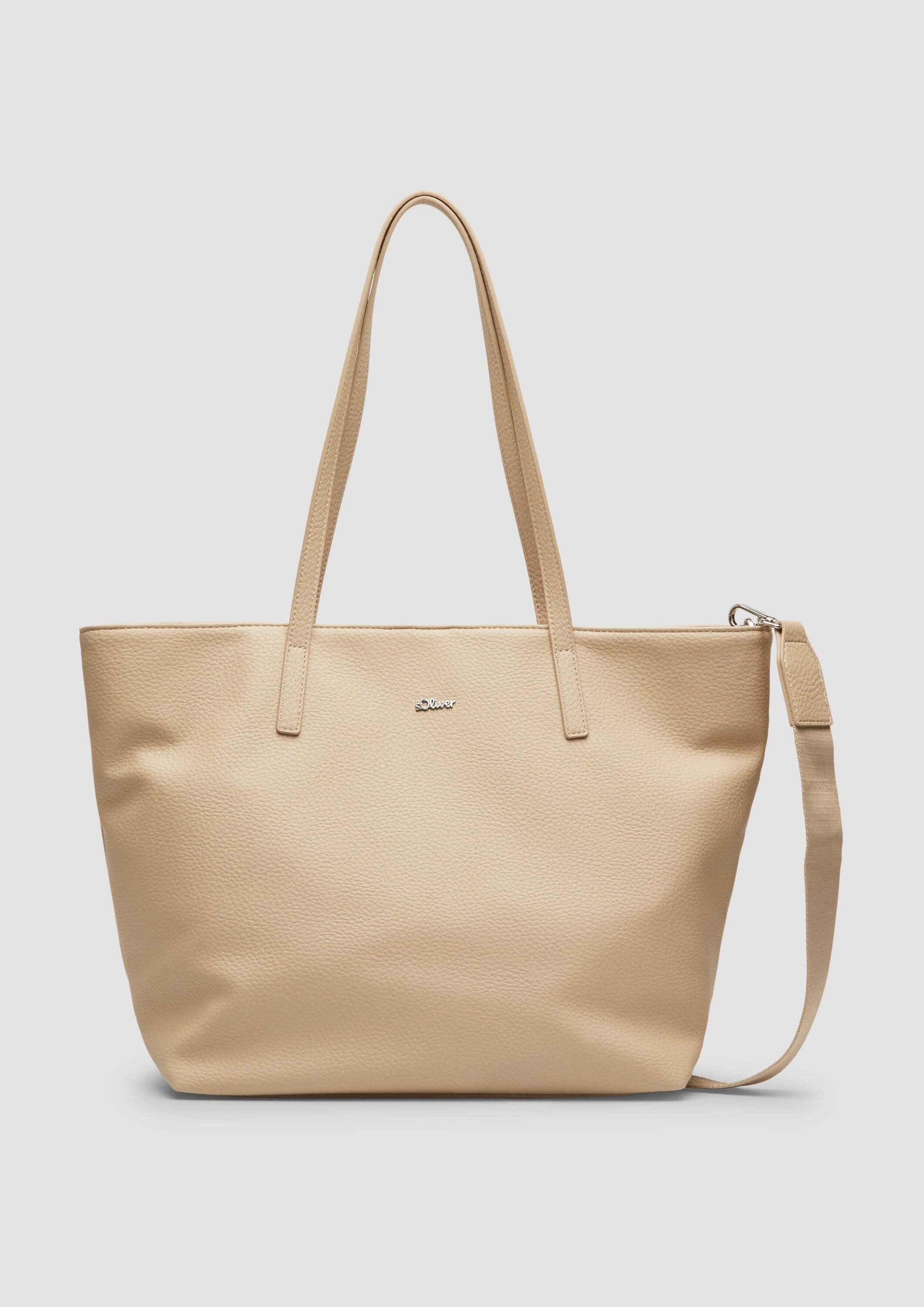 s.Oliver Shopper Tasche, Shopper in Leder-Optik mit abnehmbarem Schultergurt