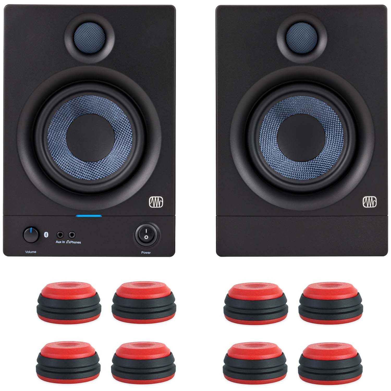 Presonus Eris 5 BT Studio Monitor-Boxen Компьютерные колонки 2 Generation (Bluetooth 5.0, 100 W, mit Boxenfüße rot)