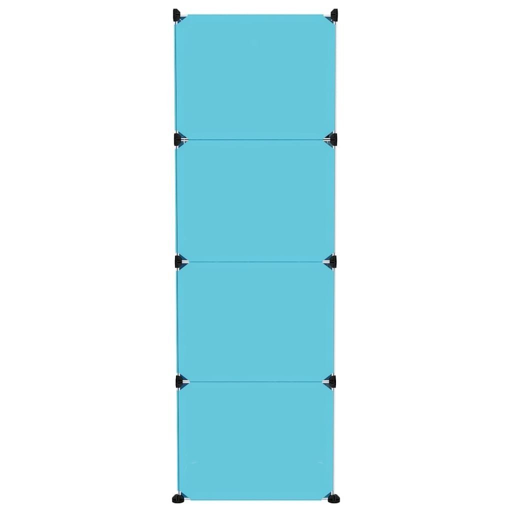 Blau in 110x46,5x144 LxBxH: cm, möbelando Regal mit aus Stahlstreben 3013172, PP