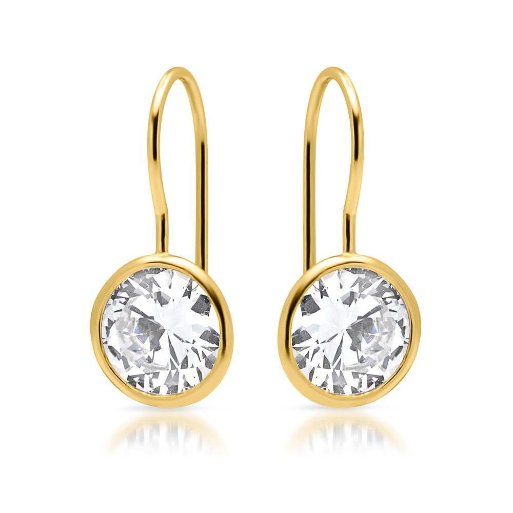 Unique Paar Ohrhänger 925er Unique Silber Ohrhänger vergoldet mitSteinbesat günstig online kaufen