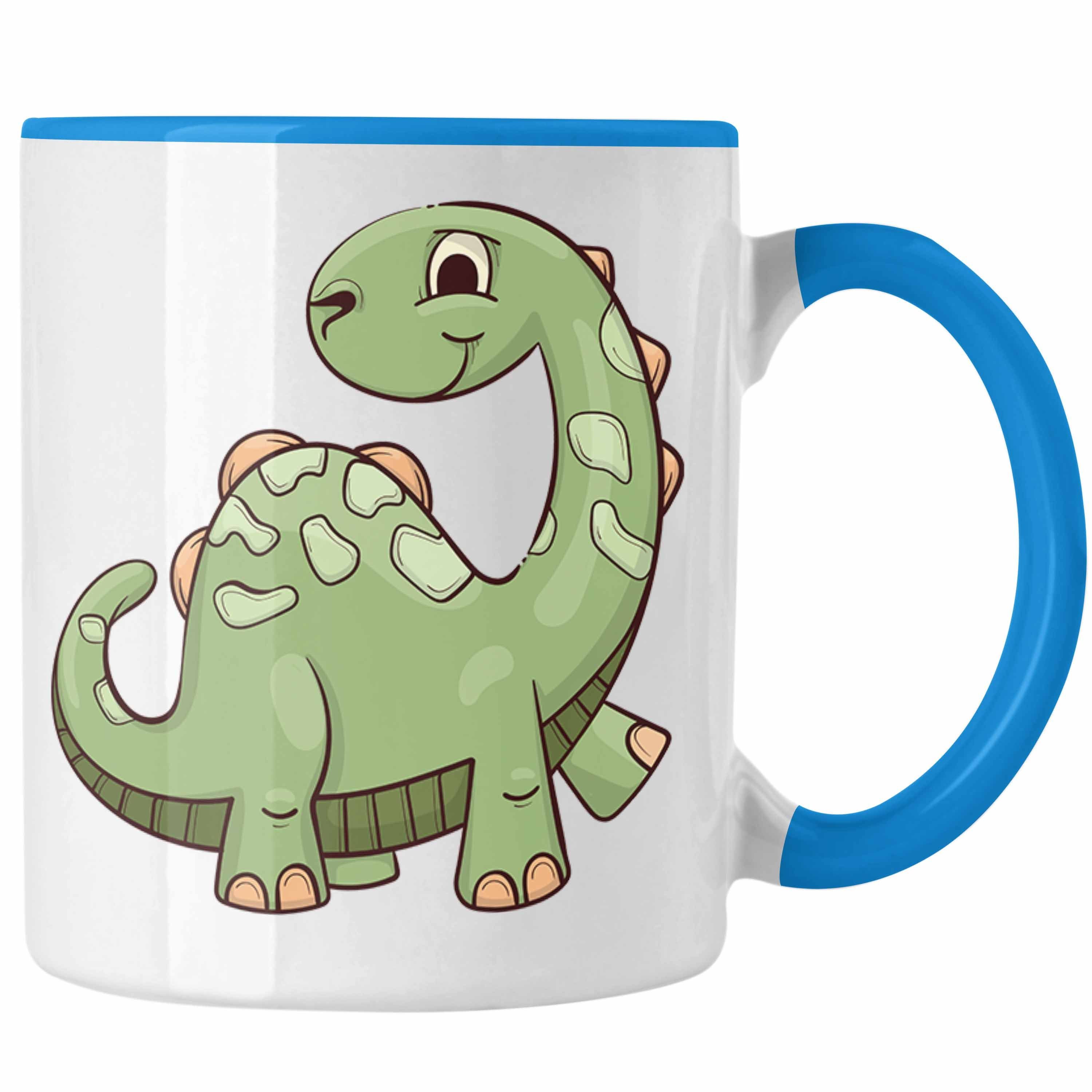Trendation Tasse Trendation - Coole Tasse für Dinofans Dinosaurier Geschenkidee Jungs Jungen Geschenke Lustig Blau