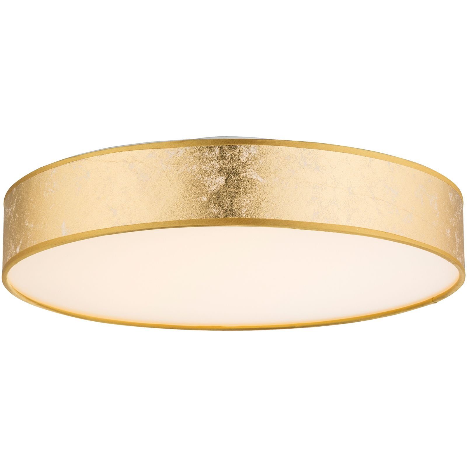 GLOBO LIGHTING Deckenleuchte Deckenleuchte LED Wohnzimmer Schlafzimmer Deckenlampe Textil gold