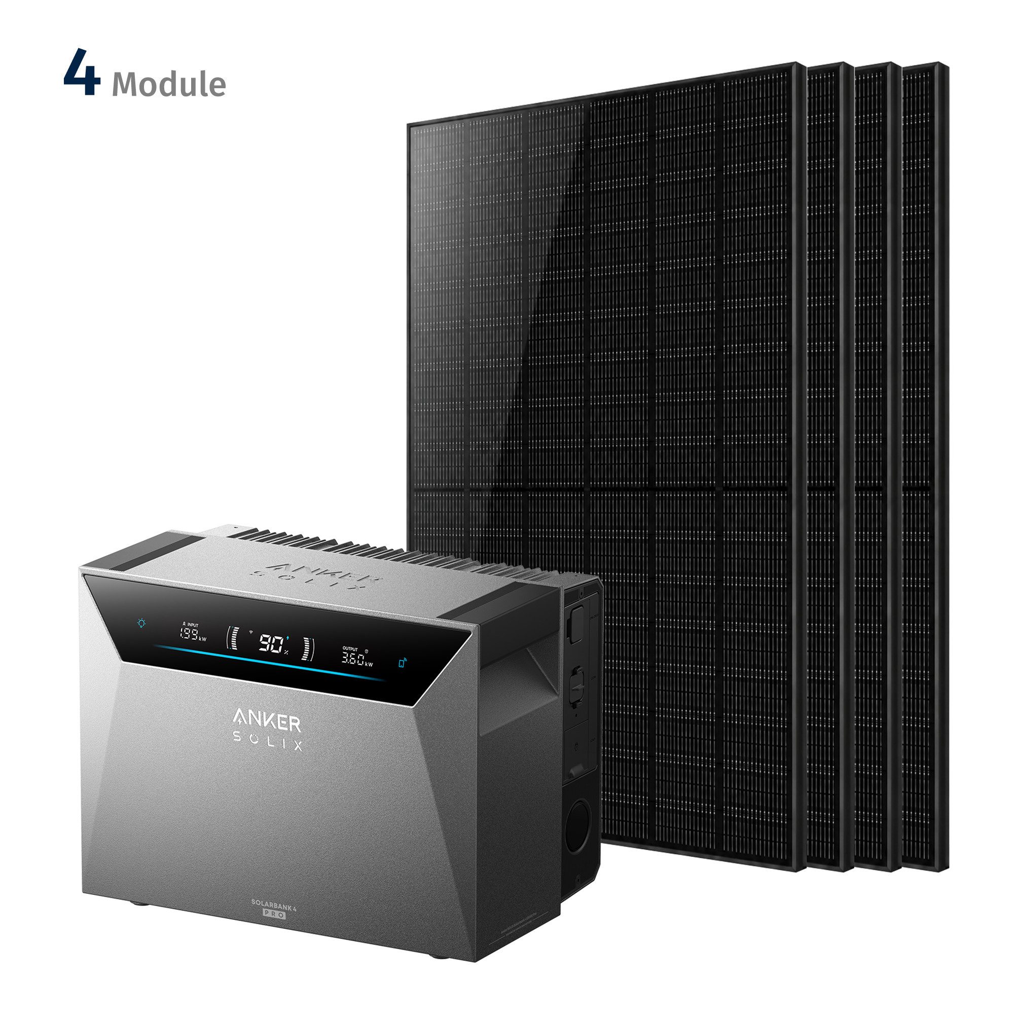 SolarMars Balkonkraftwerk mit Speicher Anker SOLIX Solarbank 4 E5000 Pro, 2000Wp/4000Wp, Monokristallin