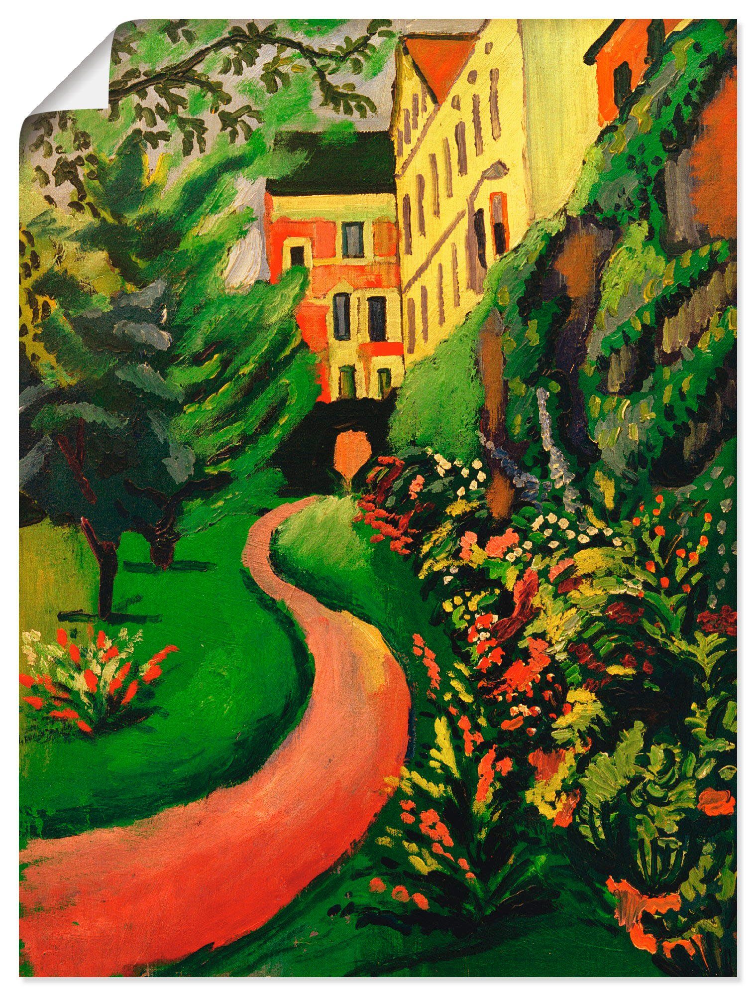 Artland Wandbild Unser Garten mit blühenden Rabatten, Garten (1 St), als Leinwandbild, Wandaufkleber oder Poster in versch. Größen