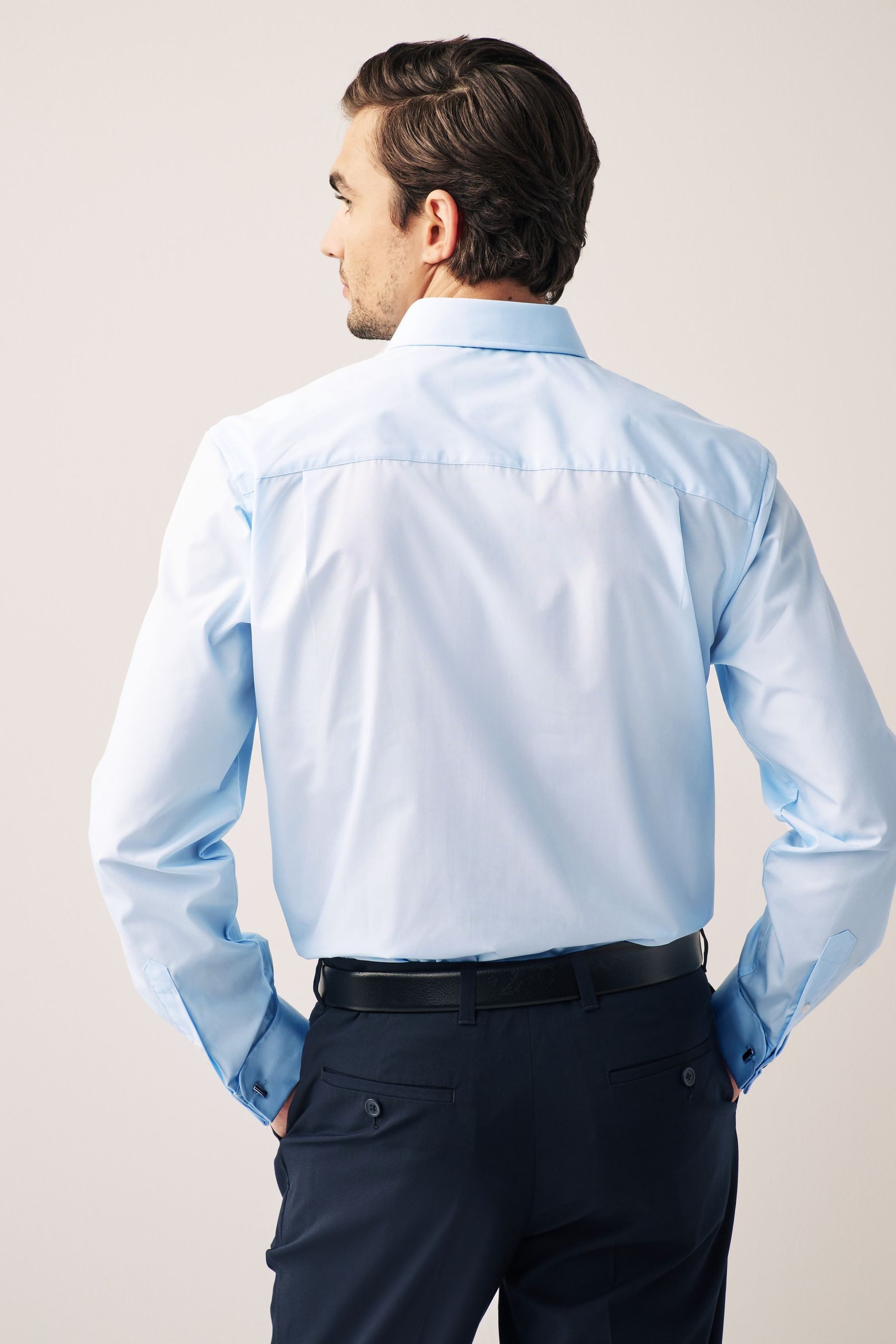 Next Businesshemd Pflegeleichtes Hemd Regular Fit, Doppelmanschette (1-tlg)