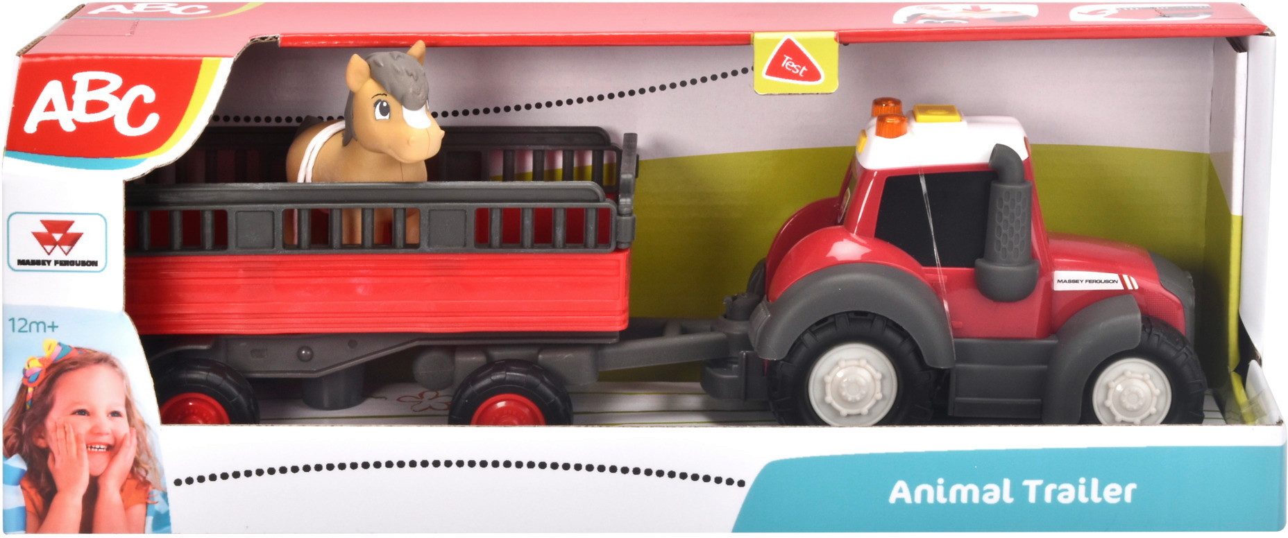 ABC-Dickie-Simba Іграшки-Traktor ABC Baby- & Kleinkindspielzeug Traktor + Anhänger ABC Massey Ferguson