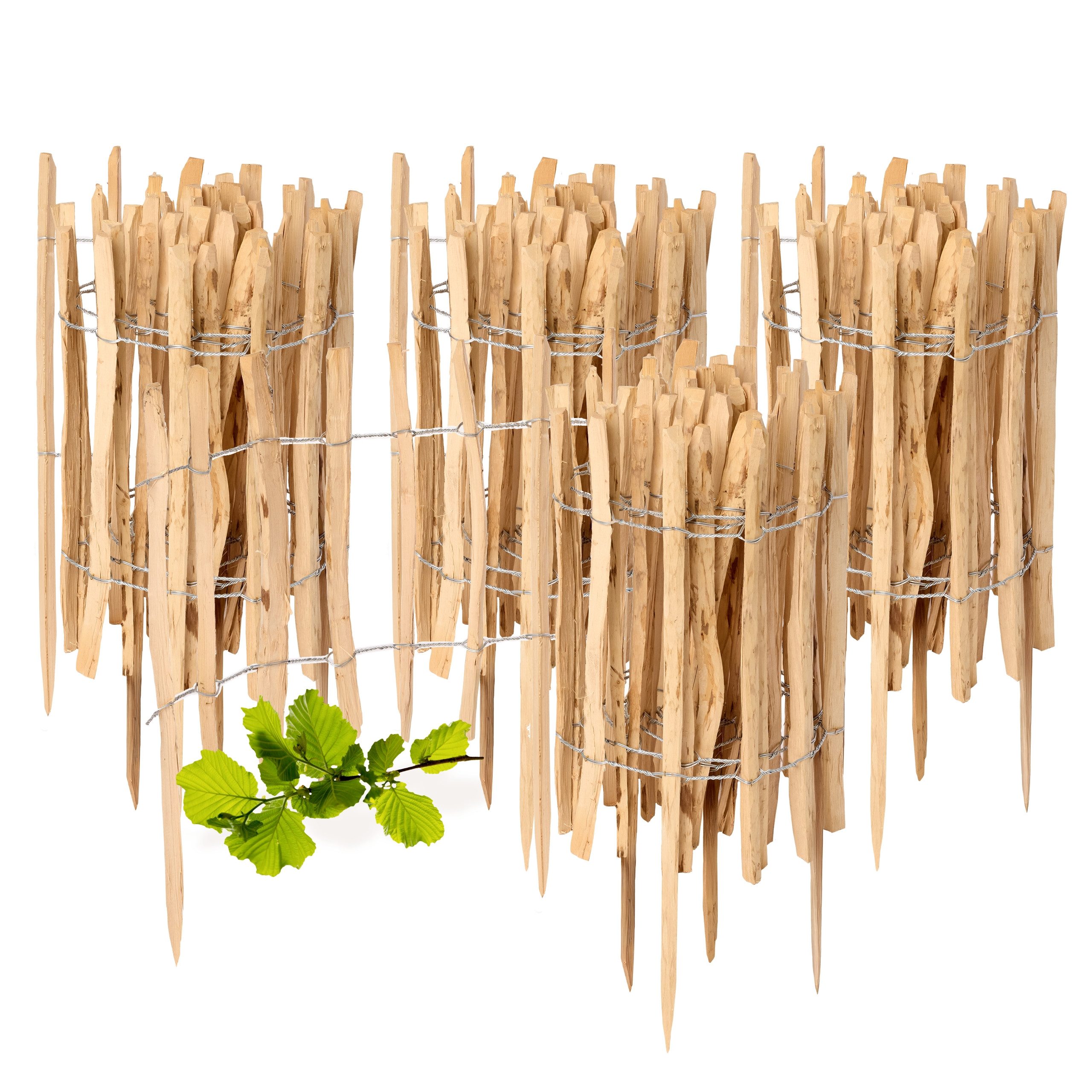 Garronda Zaun Staketenzaun 4 St 60cm x 5m zum Stecken aus Holz – Gartenzaun günstig online kaufen