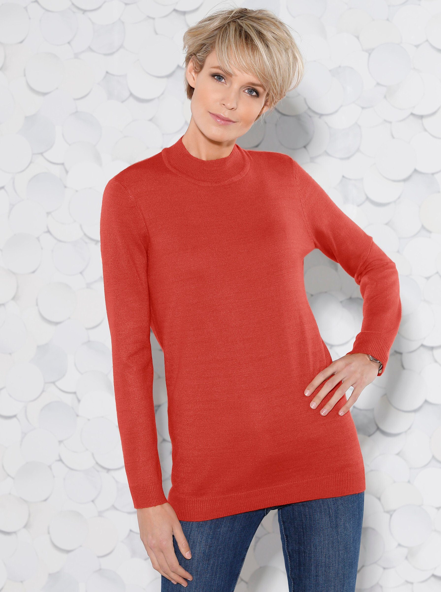 Sieh an! Strickpullover Stehkragenpullover günstig online kaufen