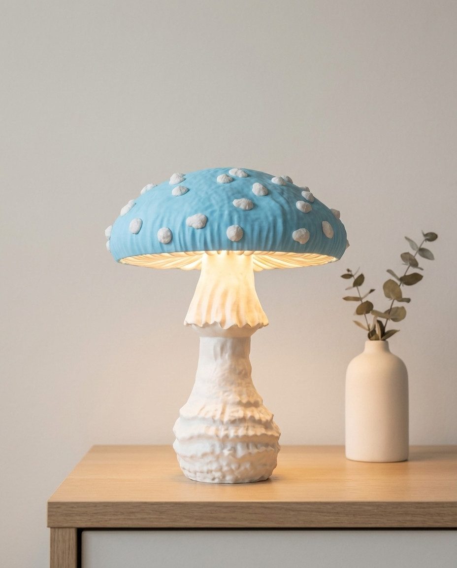 Roomberry LED Tischleuchte Fliegen Pilzlampe – Magische Tischlampe in Fliegenpilz-Design, LED wechselbar, Kalt-Weiß bis Warm-Weiß einstellbar, LED, dimmbar, Licht einstellbar kalt-weiß bis warm weiß
