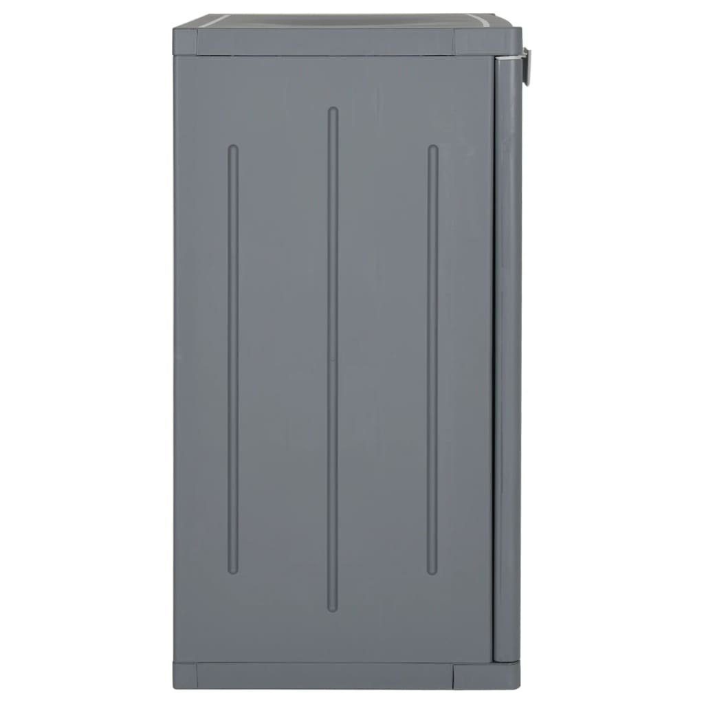 vidaXL Garten-Geräteschrank NA Gartenschrank Grau 65x45x88 cm Kunststoff Polyrattan Outdoor Terras