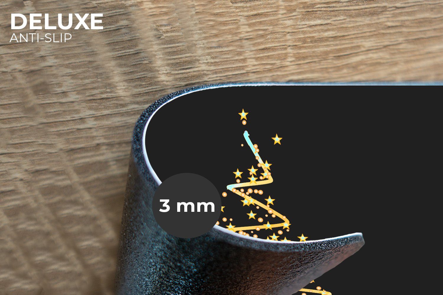 MuchoWow Platzset Weihnachten - Gold - Weihnachten - Urlaub - Schwarz, (6-S günstig online kaufen