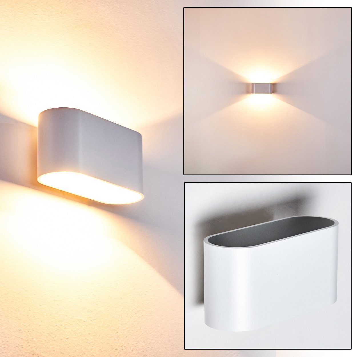 1xG9, Metall aus mit in Innen Weiß, hofstein moderne »Leuca« Wandleuchte Lichteffekt, Leuchtmittel, Wandlampe mit & Up Down-Effekt ohne