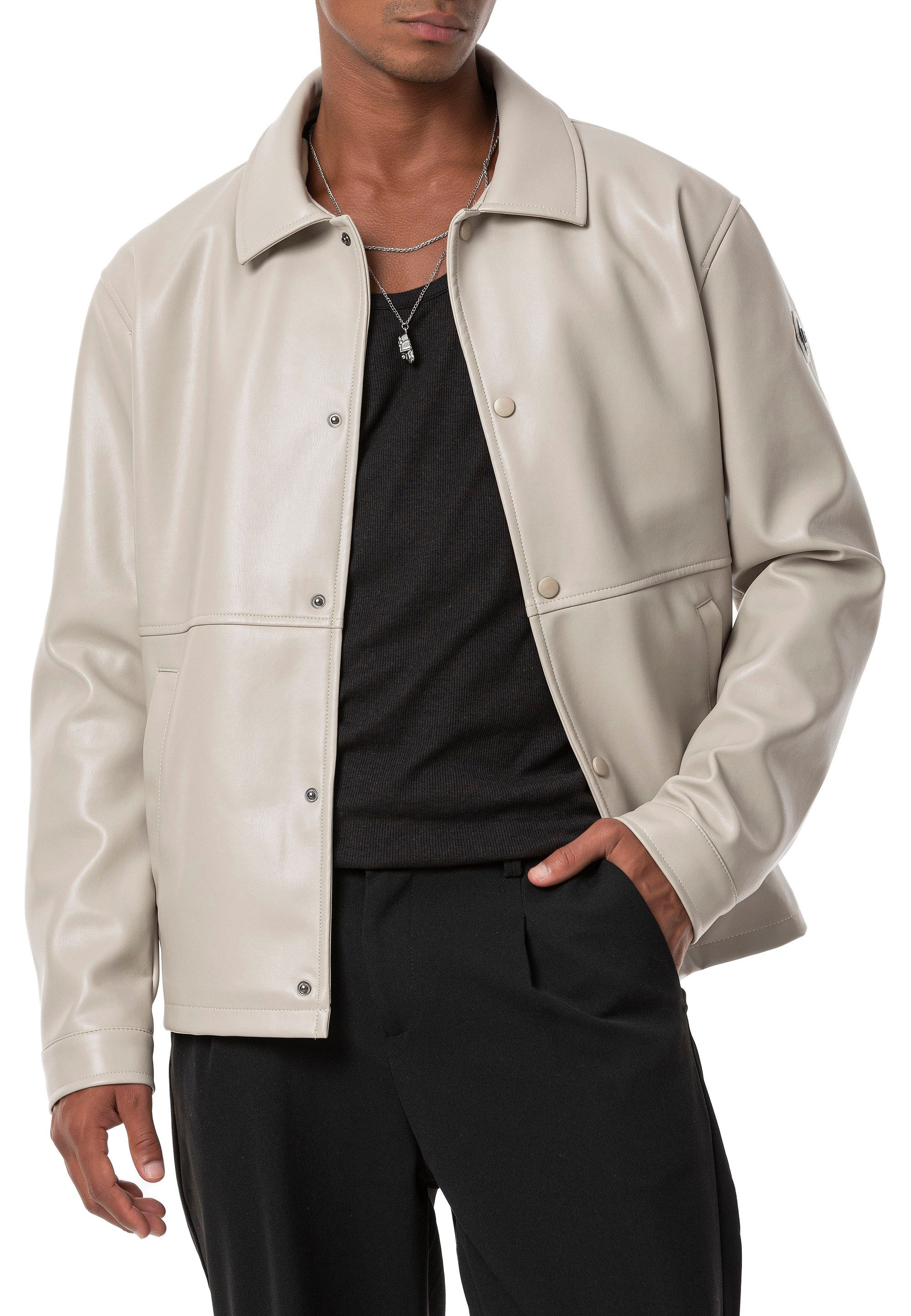 RedBridge Lederimitatjacke aus Kunstleder - Leicht oversized bequeme Passfo günstig online kaufen