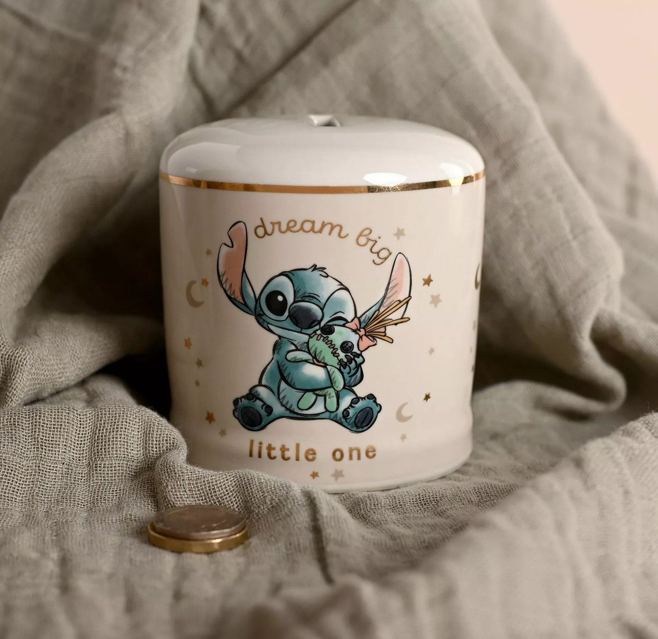 Disney Spardose Stitch meine erste Spardose Baby zur Geburt Porzellan