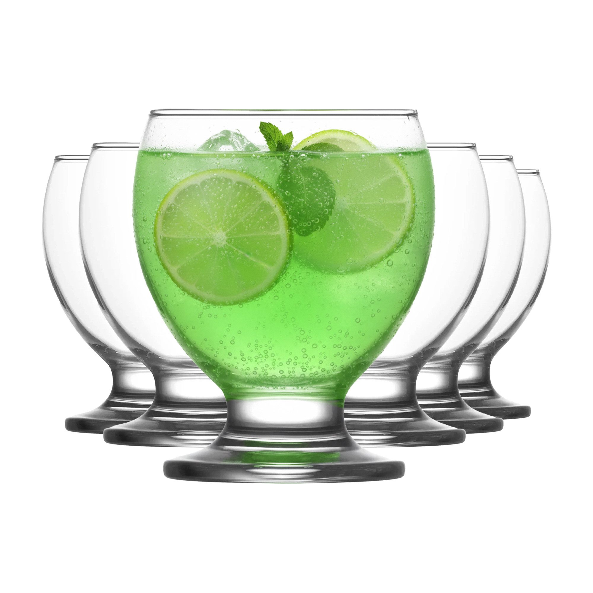 LAV Gläser-Set Teo Softdrinkgläser, 6-tlg., Glas, 6er Set, 250ml, stapelbar, ideal für Softdrinks, Wasser, Säfte.