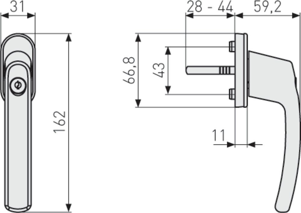 ABUS Fenstergriff Abschließbarer Fenstergriff FG200 gl. mit Druckzylinder, 5er Set, Weiß, Inkl. Wendeschlüssel und Montagematerial. Als Kindersicherung geeignet