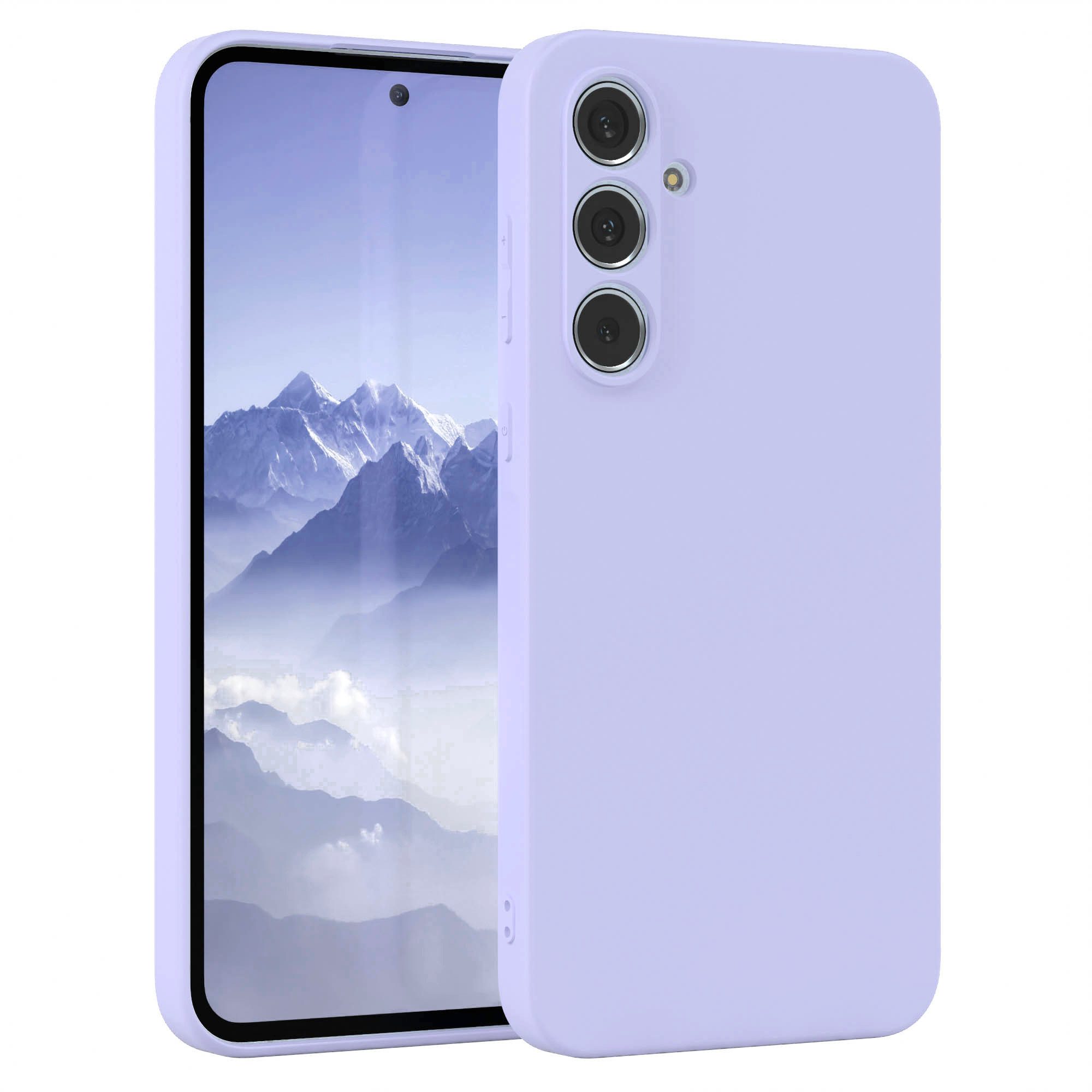 EAZY CASE Handyhülle für Samsung Galaxy A55 Hülle Silikon 6,6 Zoll, Silikonhülle stoßfest Smart Slimcover Case Dünn Blau Lila