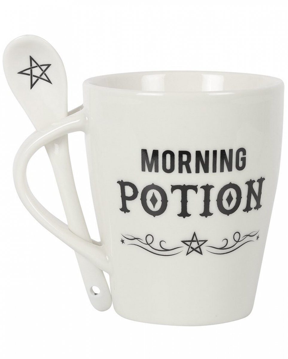Horror-Shop Geschirr-Set Morning Potion Gothic Lieblings Tasse mit Löffel, Keramik
