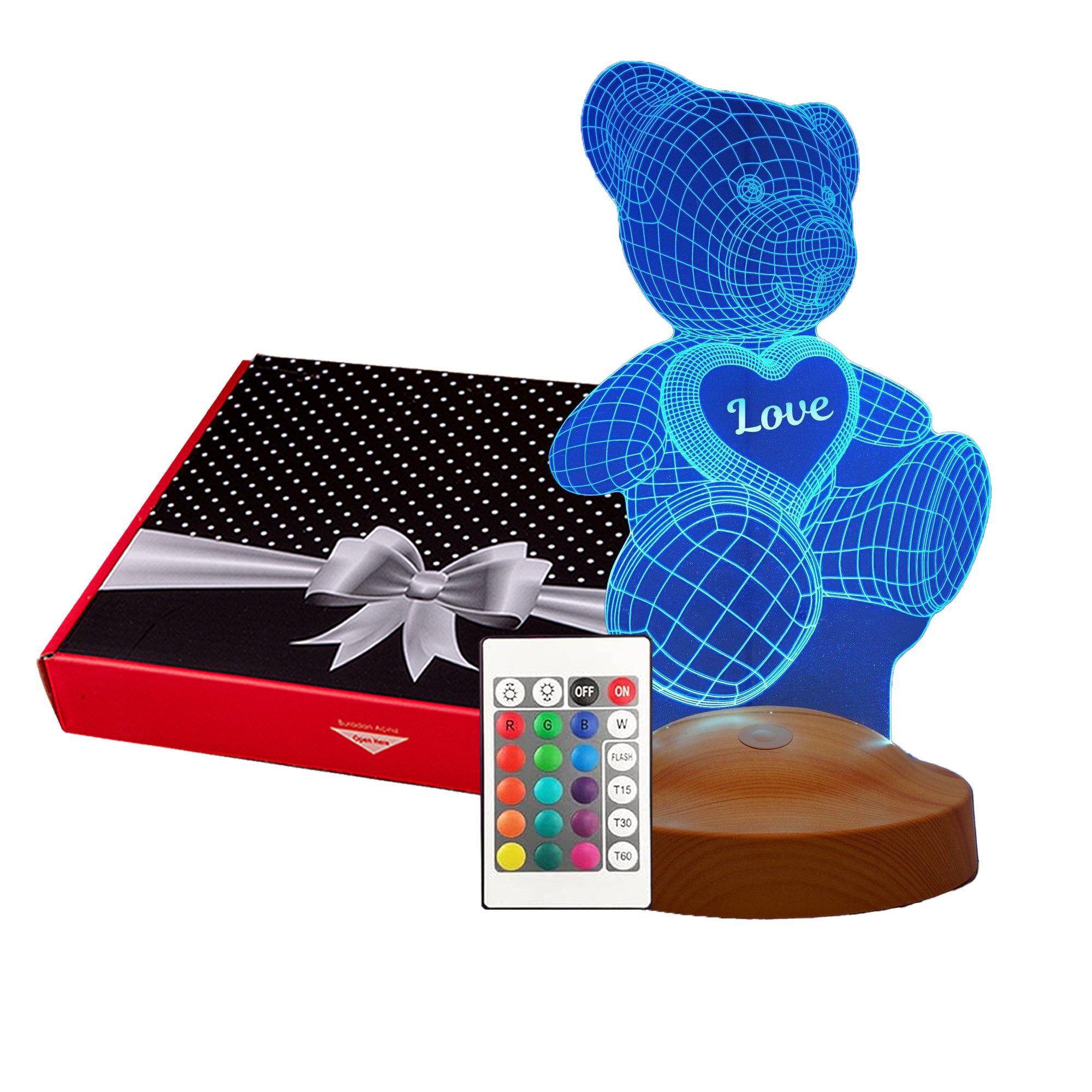 Geschenkelampe LED Nachttischlampe Teddybär Geschenke 3D günstig online kaufen