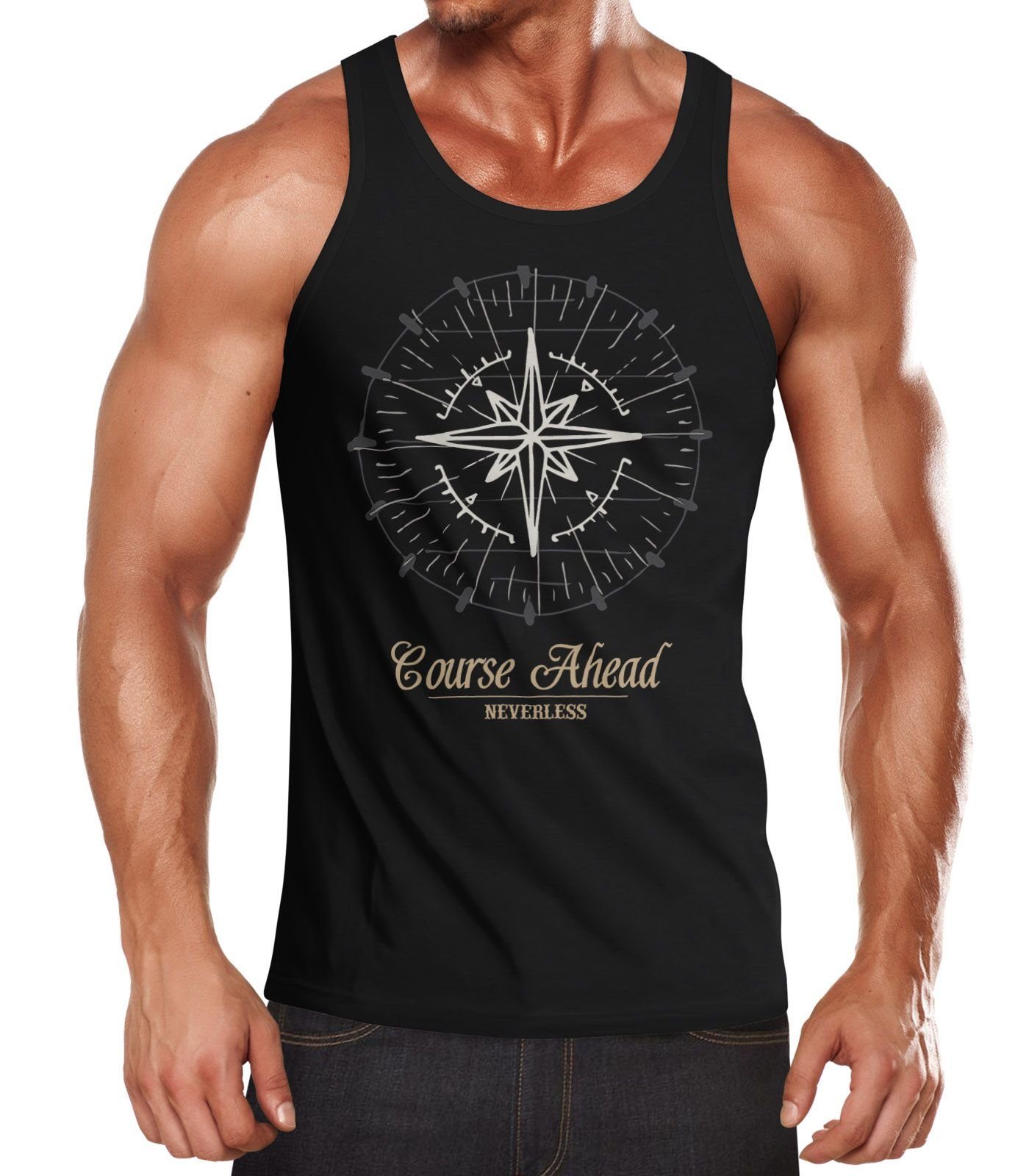Neverless Tanktop Herren Tanktop Kompass Windrose günstig online kaufen