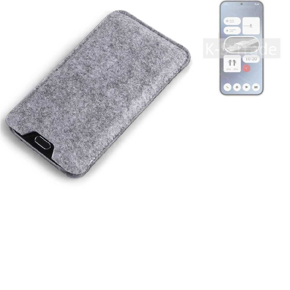 K-S-Trade Handyhülle für Nothing Phone (2a), Filz Handyhülle Schutzhülle Filztasche Filz Tasche Case Sleeve