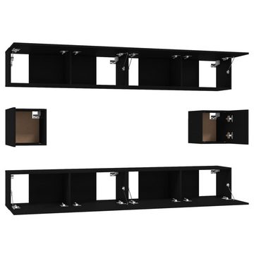 furnicato TV-Schrank 6-tlg. TV-Schrank-Set Schwarz Holzwerkstoff