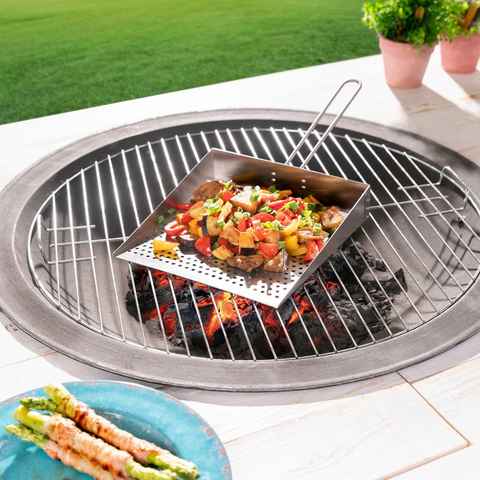 hecht international Grillplatte, mit abnehmbarem Griff, BxT: 24,5x25,5 cm