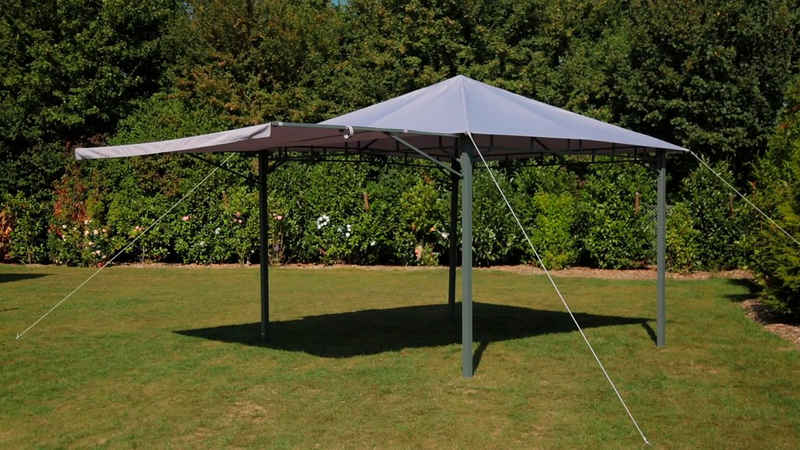 Tepro Pavillon Lehua, mit 1 Seitenteilen, BxTxH: 330x330x285 cm, Seitenteil als Markise ausklappbar