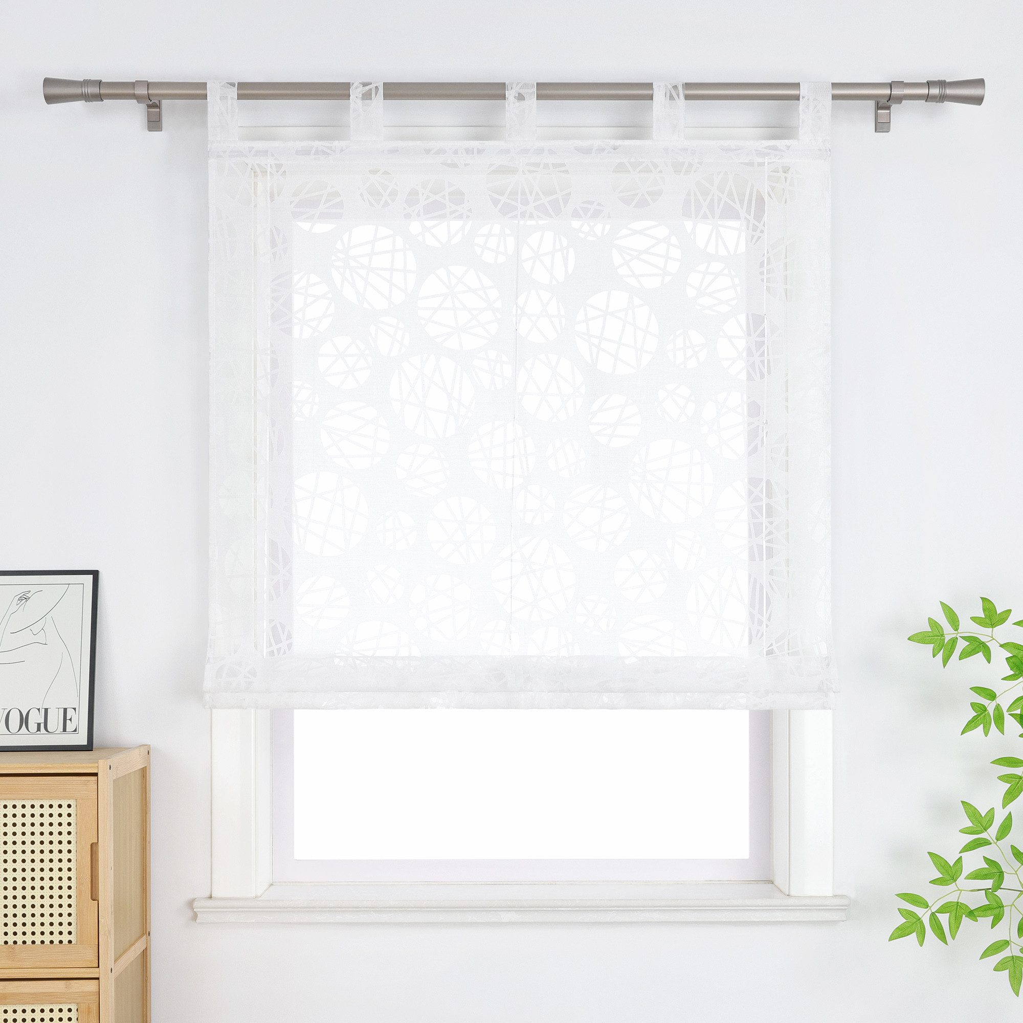 Joyswahl Raffrollo, mit Schlaufen, mit wolligem Kugelmuster Modern Schlaufe günstig online kaufen