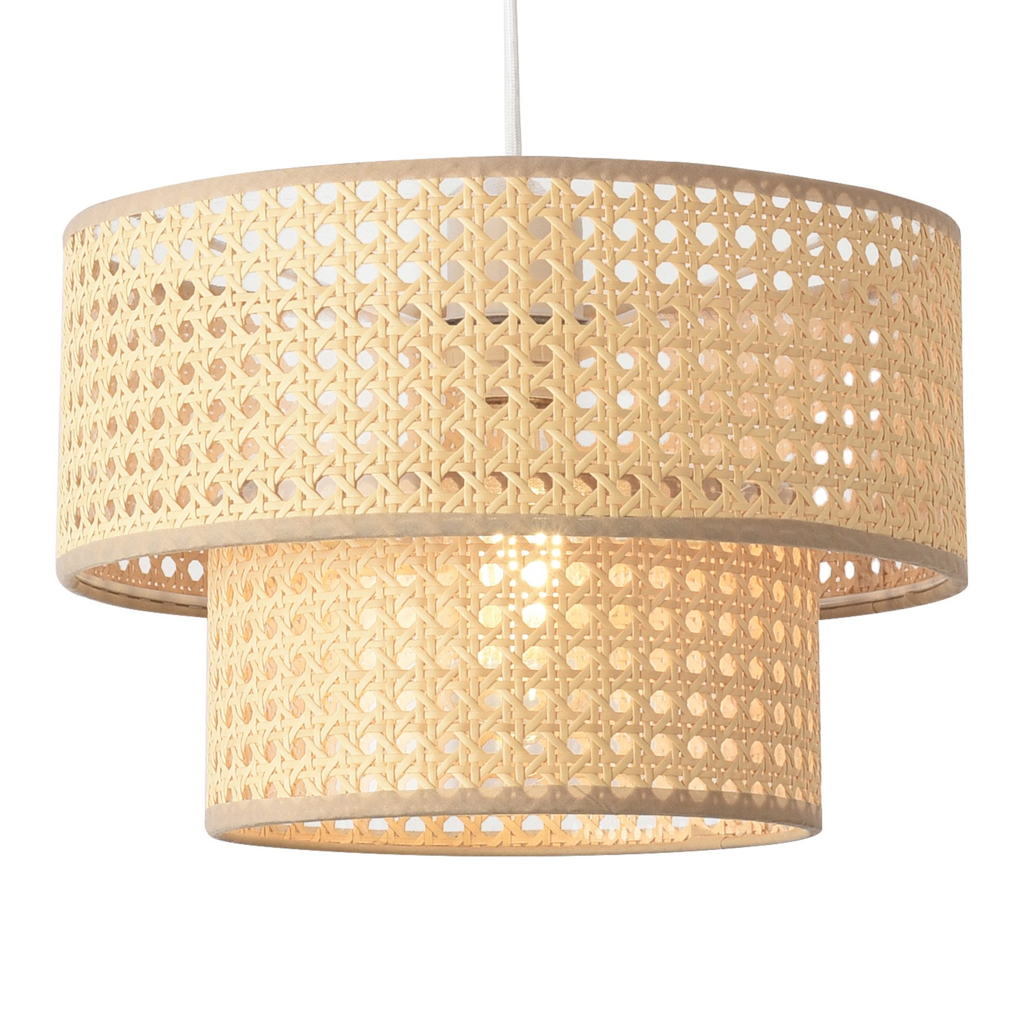 lux.pro Hängeleuchte, ohne Leuchtmittel, »Ascot« Ø30 cm Rattanoptik