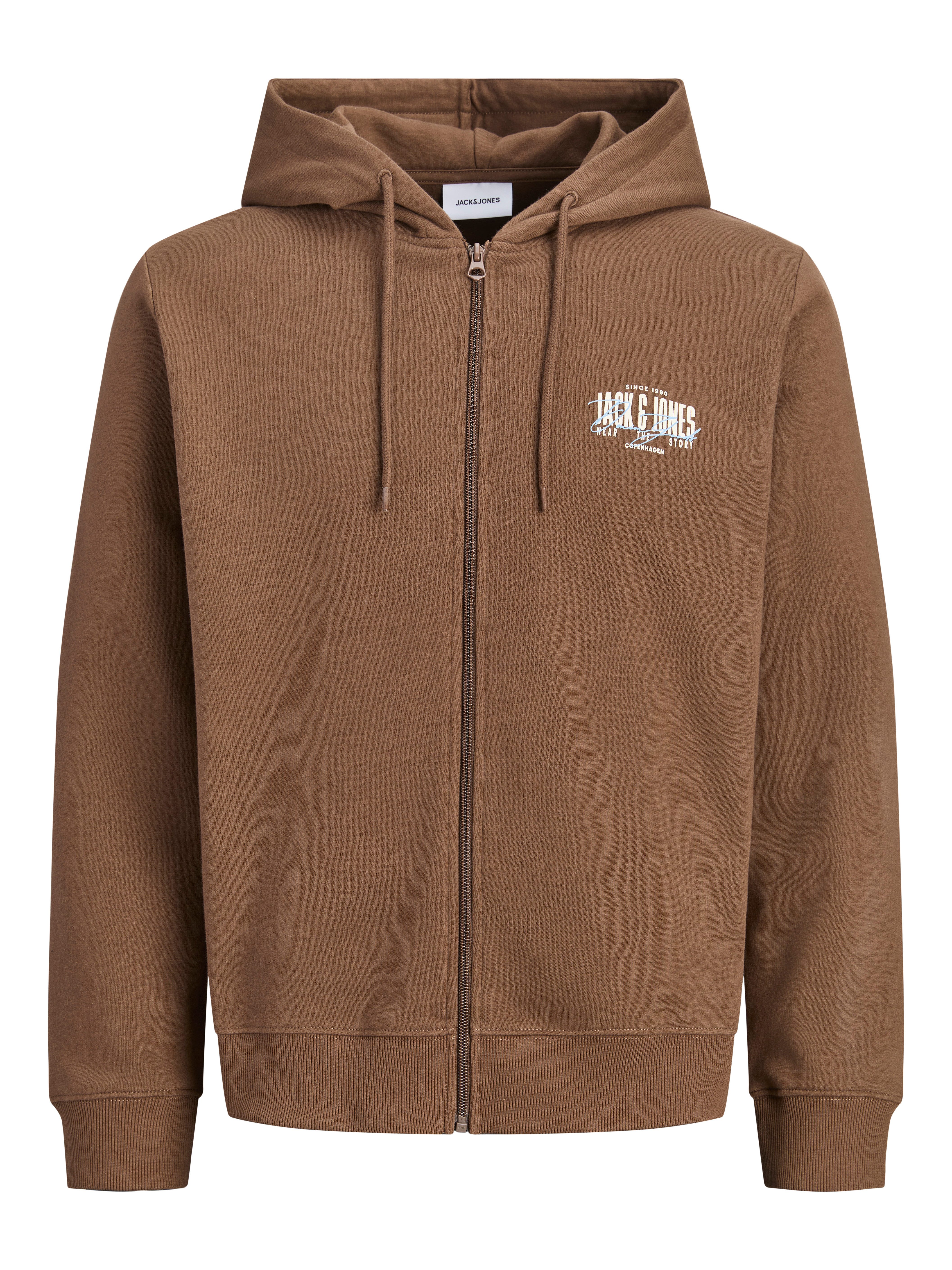 Jack & Jones Kapuzensweatjacke JJAERO SWEAT ZIP HOOD Materialmix, regular fit