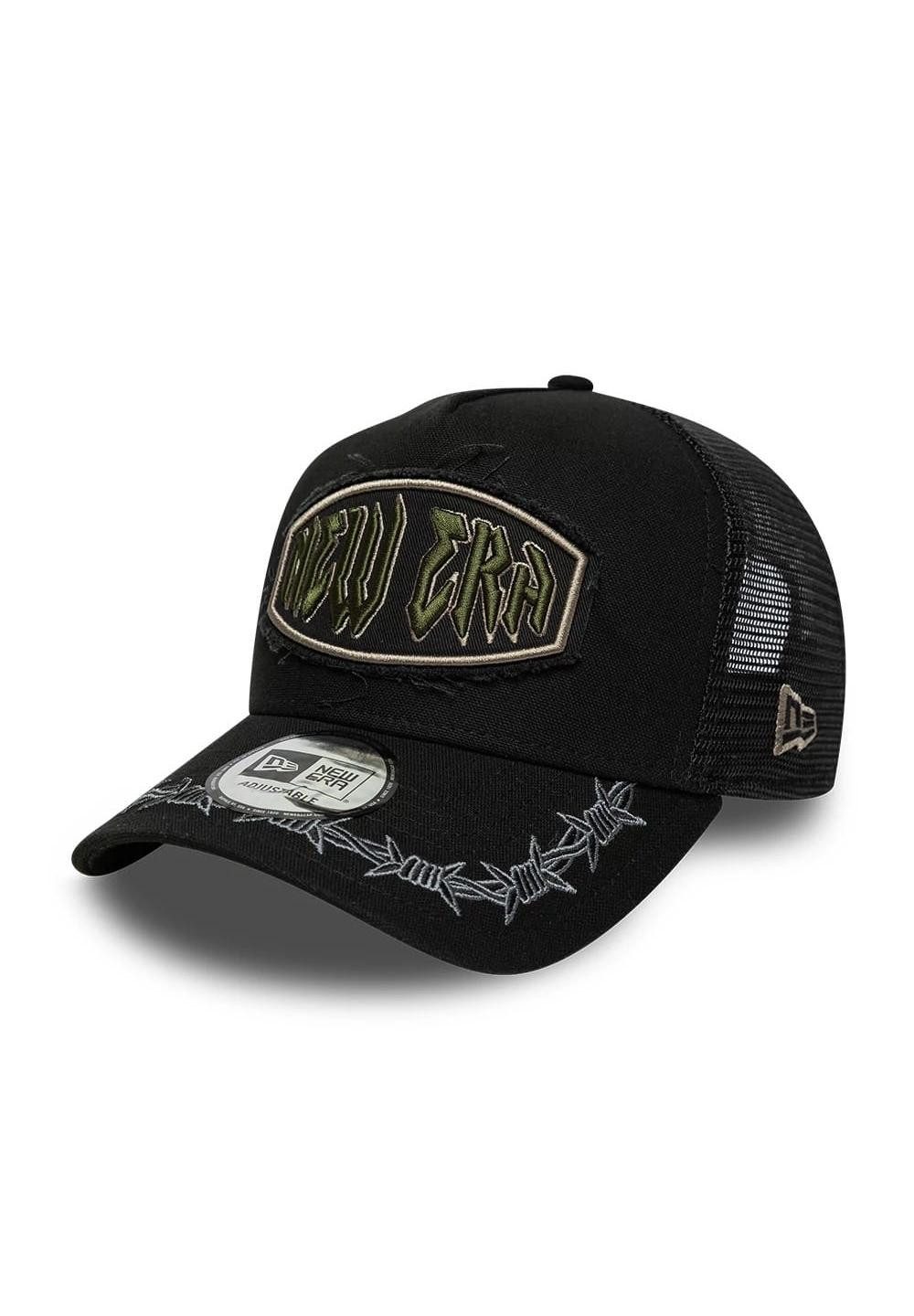 New Era Baseball Cap New Era Distressed Patch 9Forty E-Frame Trucker Cap Schwarz (1-St)