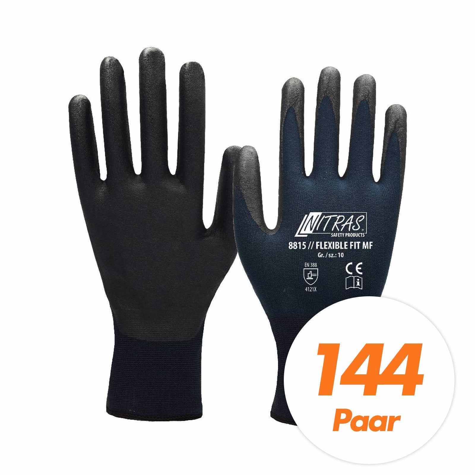 Nitras Nitril-Handschuhe NITRAS Arbeitshandschuhe Flexible FIT MF 8815, Handschuhe, 144 Paar (Spar-Set)
