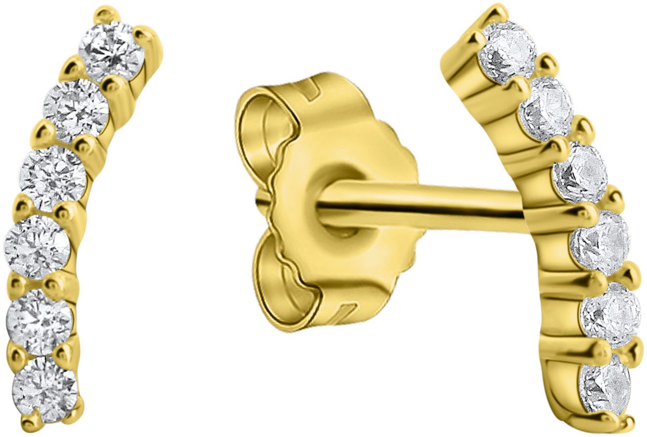 Firetti Paar Ohrstecker Schmuck Geschenk Gold 375 Ohrschmuck Ohrringe, mit Zirkonia (synth)