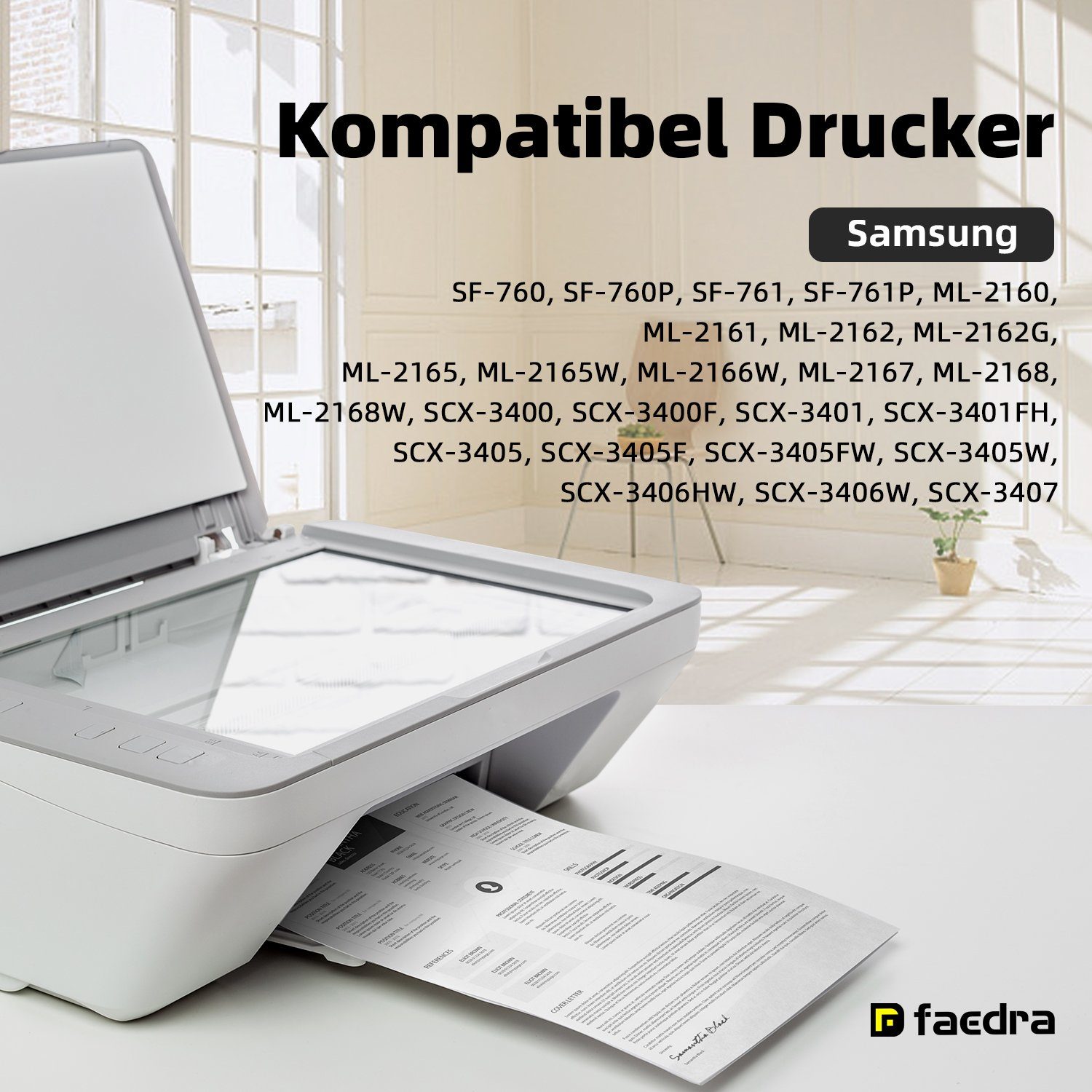 Thumbnail - faedra Tonerpatrone 3x Samsung MLT-D101S/ELS Toner für ML-2160 2165 2168 SCX-3405W 3405F, (Packung, Druckleistung bis ca...