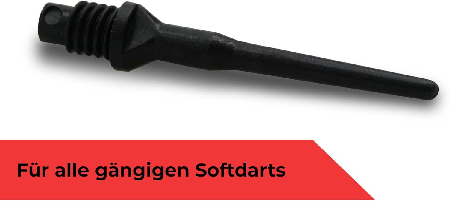 Winsport Dartpfeil Karella Profi Dartspitzen Keypoint, 2BA Gewinde, 1000 Stück, schwarz