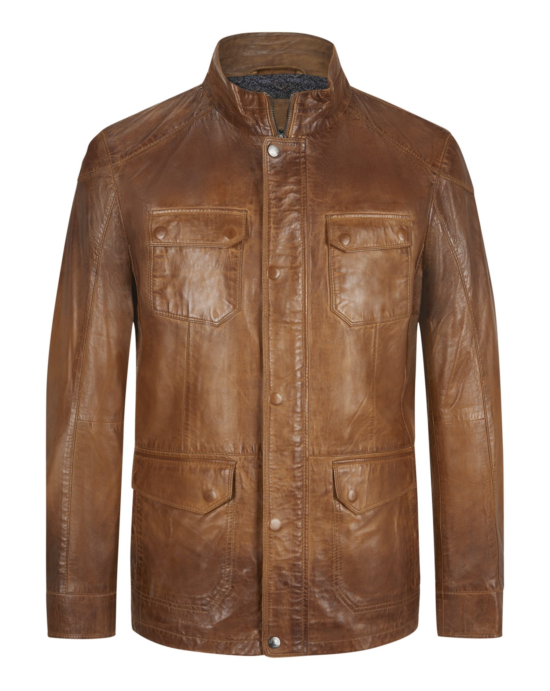 Milestone Lederjacke MS-Jose längere Herren Fieldjacket aus Lammnappa Leder