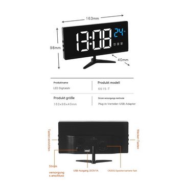 AUKUU Wecker Einfache Einfache Uhr elektronische Uhr drei Weckersets mit Temperaturanzeige auf demselben Bildschirm Geschenkuhr