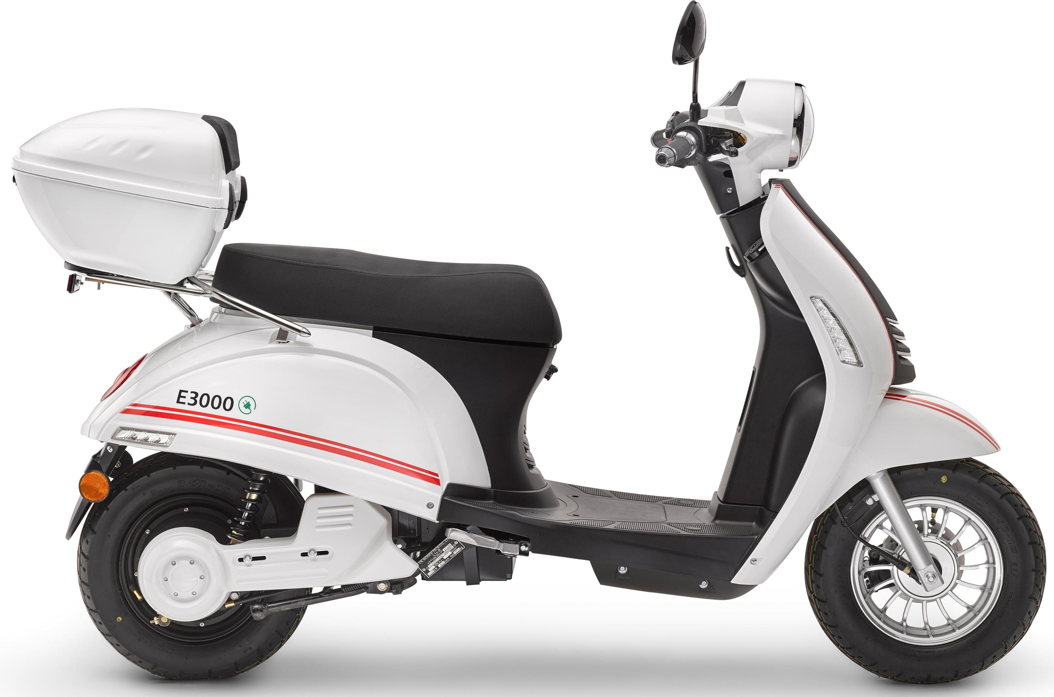 Luxxon E-Mofaroller E 3000, 3000 W, 25 km/h, bis zu 65 km Reichweite, mit Straßenzulassung, 2 Sitzplätze