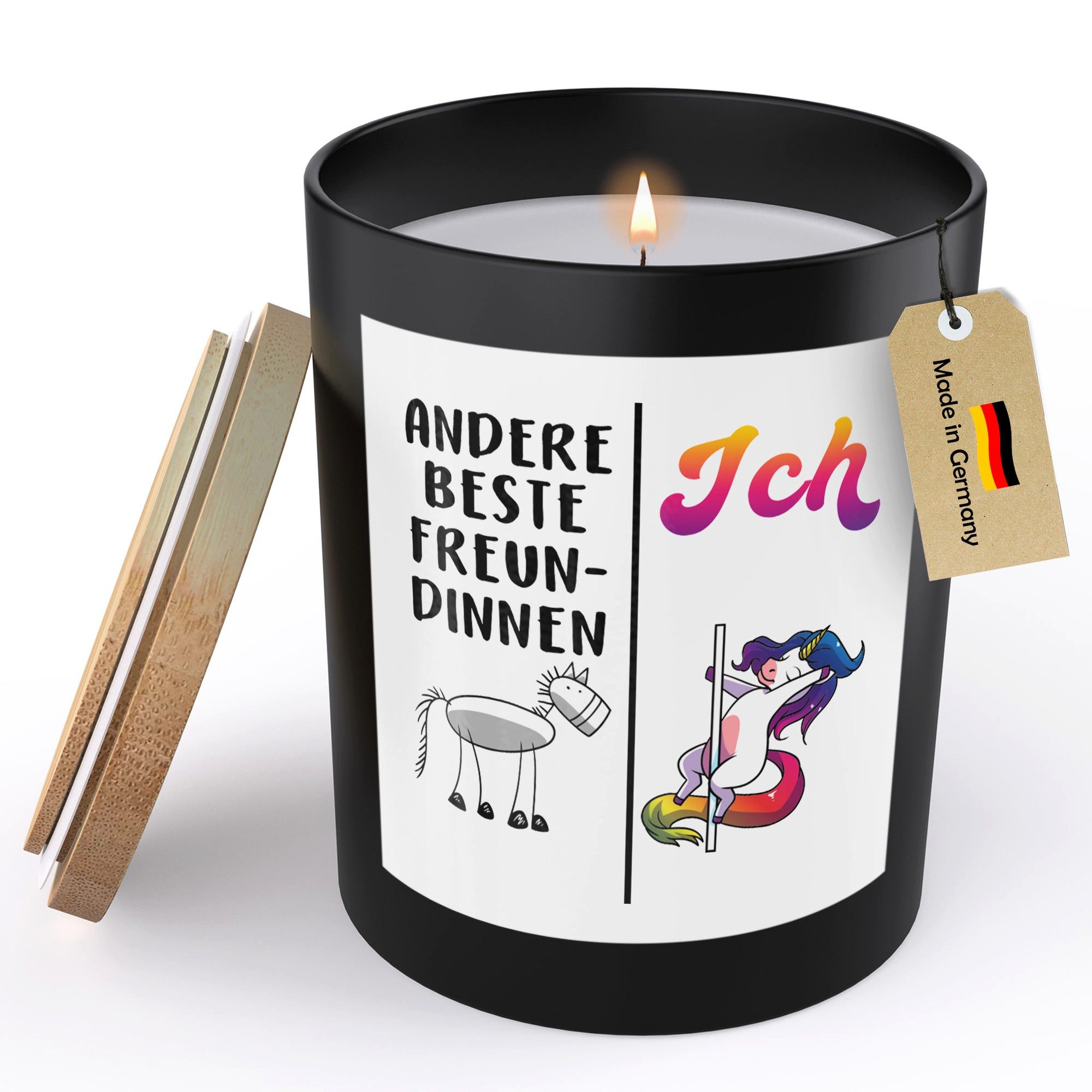 22Feels Duftkerze Deko Beste Freundin Geschenk BFF MannGeburtstag Frauen Büro Wohnzimmer, MADE IN GERMANY, Europäisches Sojawachs, Handgegossen