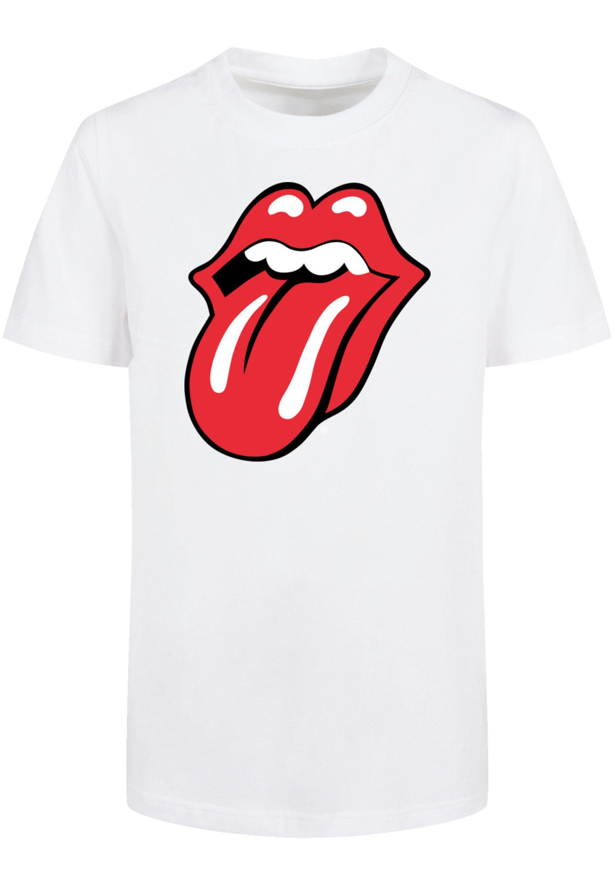 F4NT4STIC T-Shirt Print, gerippten Rundhalsausschnitt Tongue Classic Rolling mit Stones und Fit The Regular