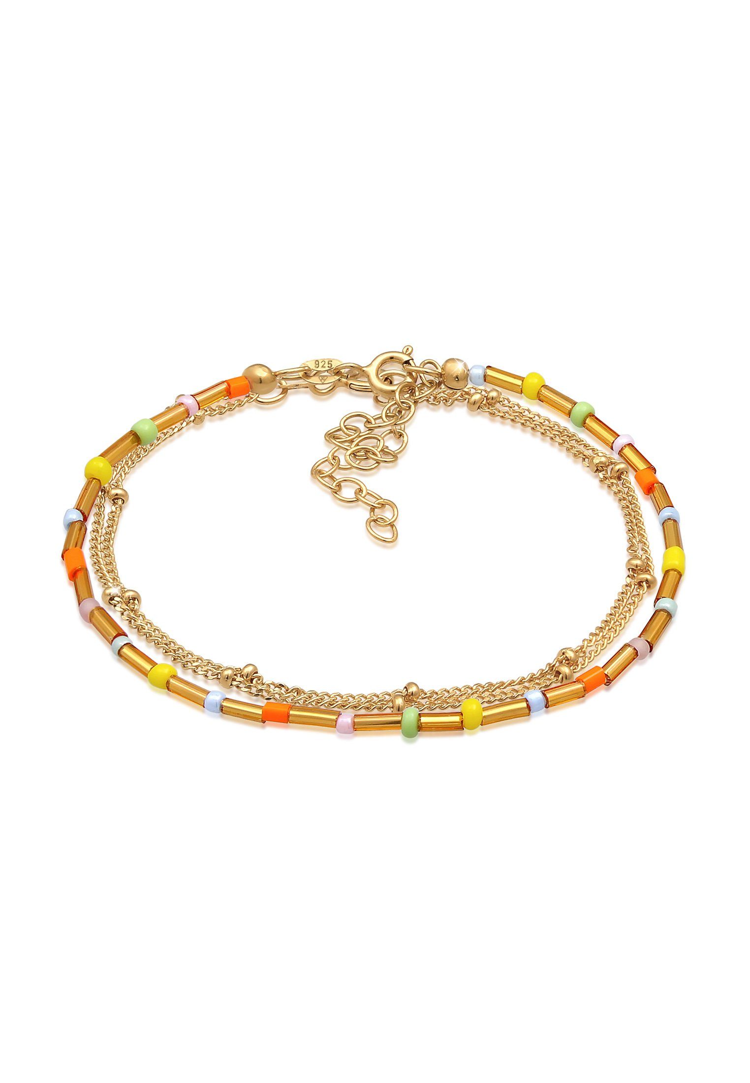 Elli Armband Layer Kugel Glas Beads Bunt 2er Set 925er Silber (kein Set, 1- günstig online kaufen