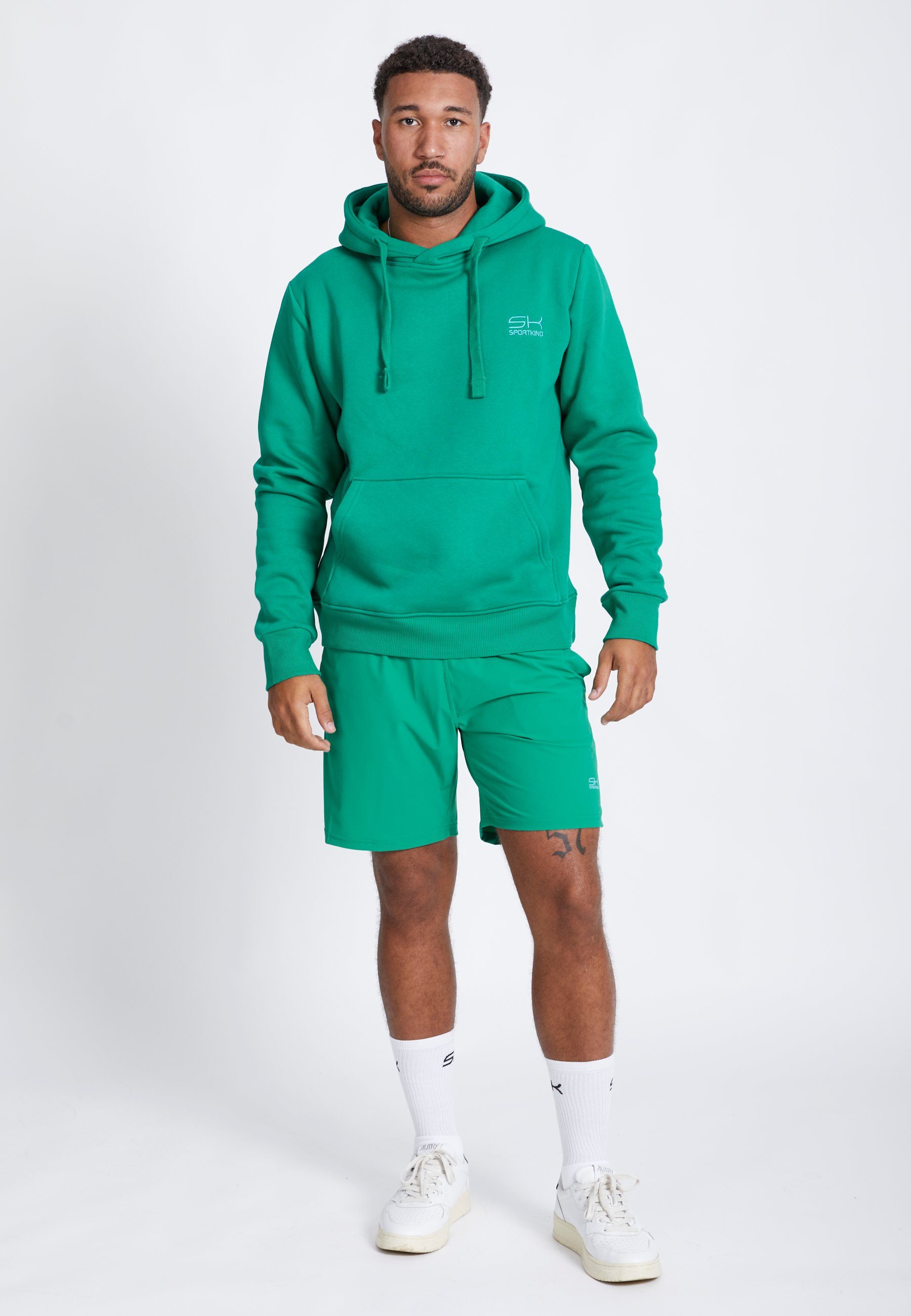 SPORTKIND Hoodie unisex smaragd grün Kapuzensweater