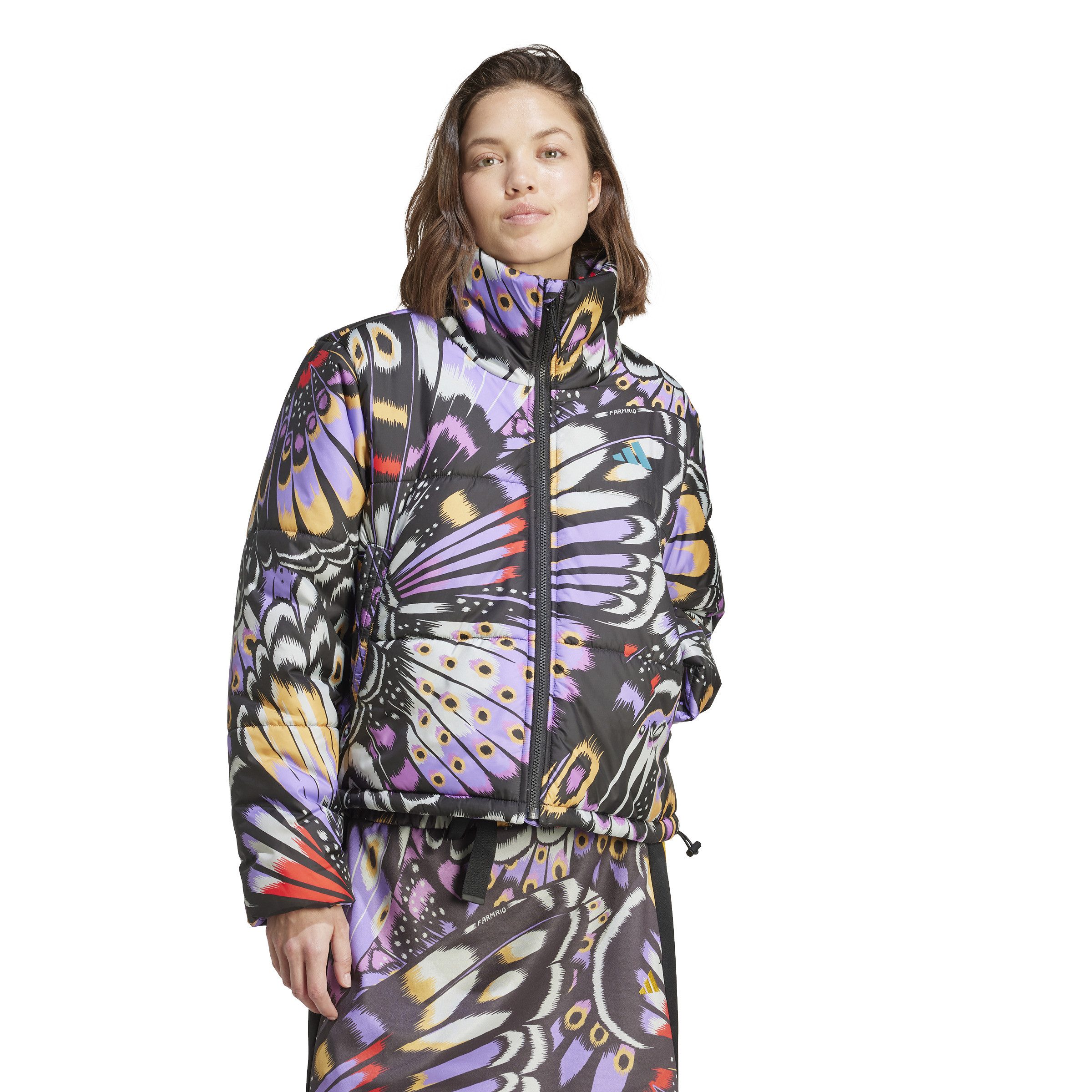 adidas Sportswear Winterjacke FARM PADDED JKT BLACK/PREPUR/LUSRED