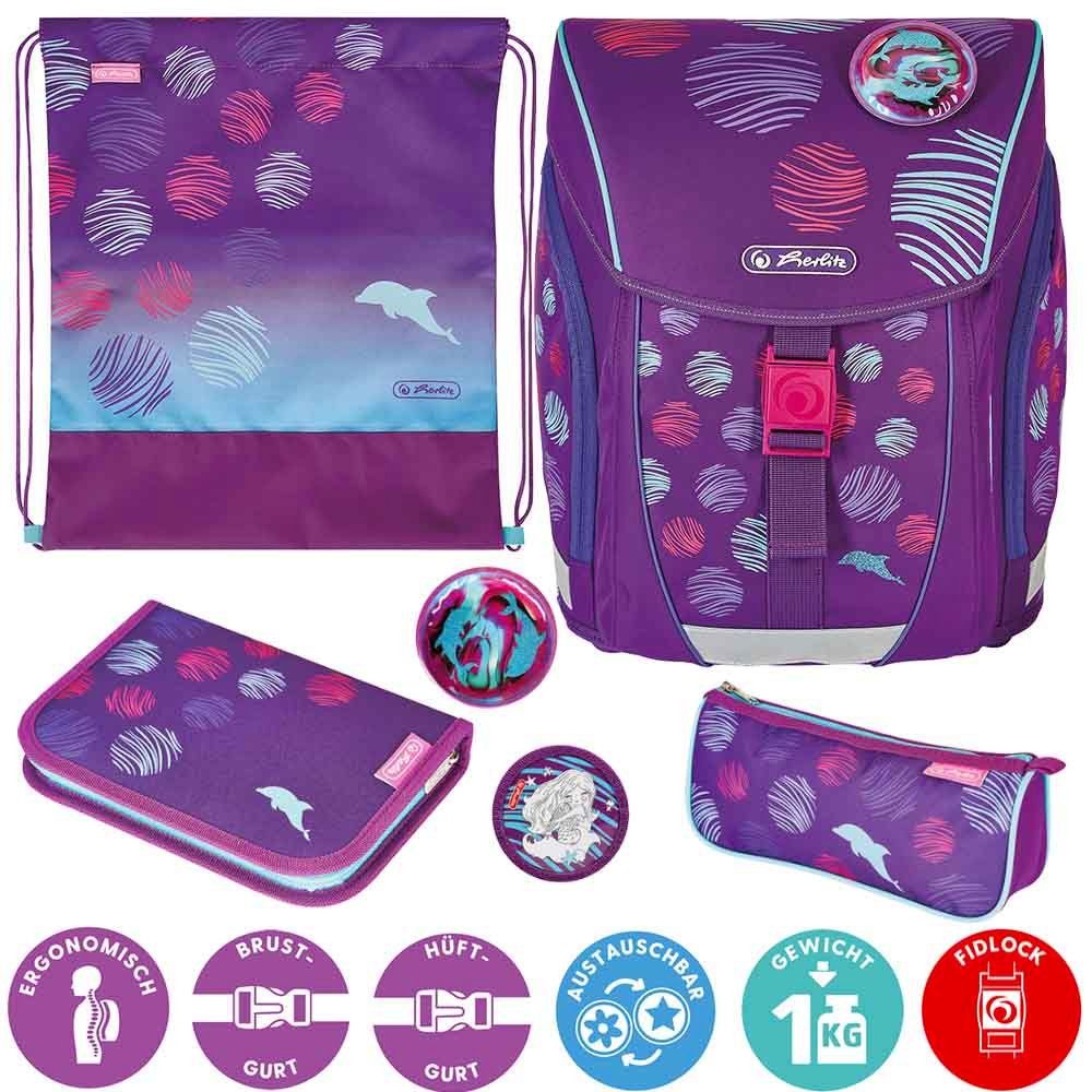 Herlitz Schulranzen Herlitz Schulranzen Set FiloLight Plus Sea Bubbles 6-teilig