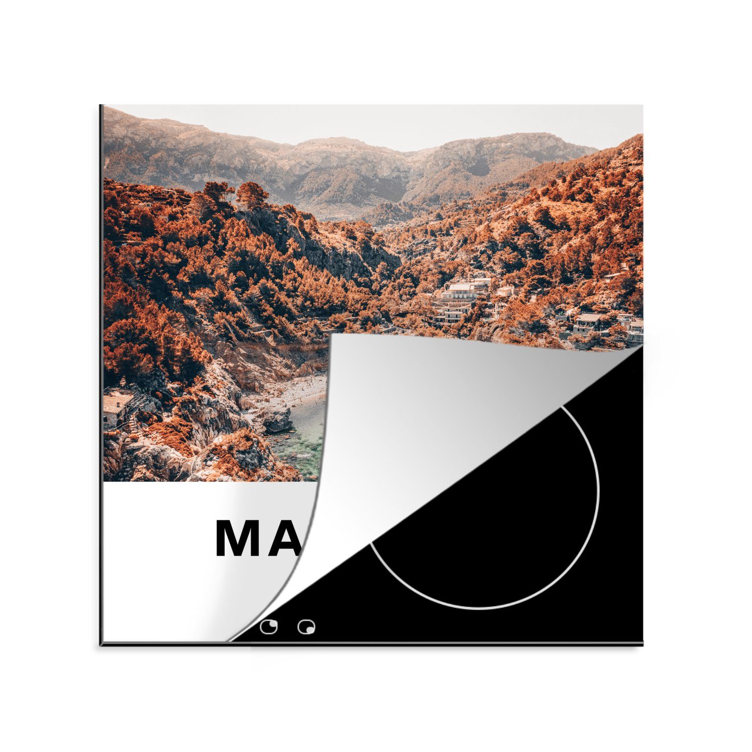 MuchoWow Herdblende-/Abdeckplatte Mallorca - Spanien - Natur, Vinyl, (1 tlg), 78x78 cm, Ceranfeldabdeckung, Arbeitsplatte für küche