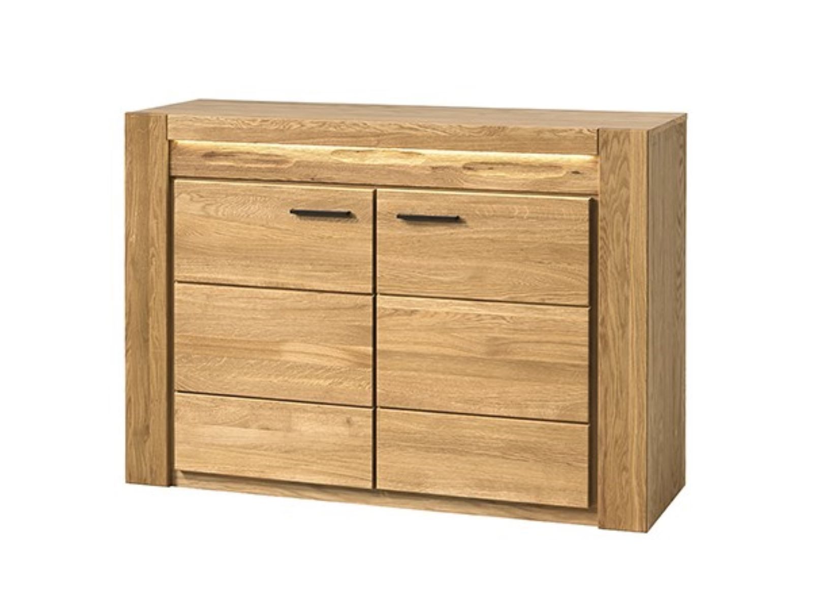 99rooms Kommode Vittorio (Sideboard, Highboard), Modern Design, mit LED-Beleuchtung, Soft-Close, aus Massivholz
