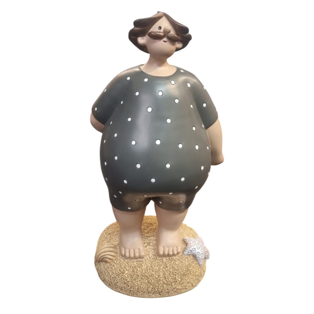 Figurendiscounter Dekofigur Dekofigur Bademann 15 x 9,5 cm grau