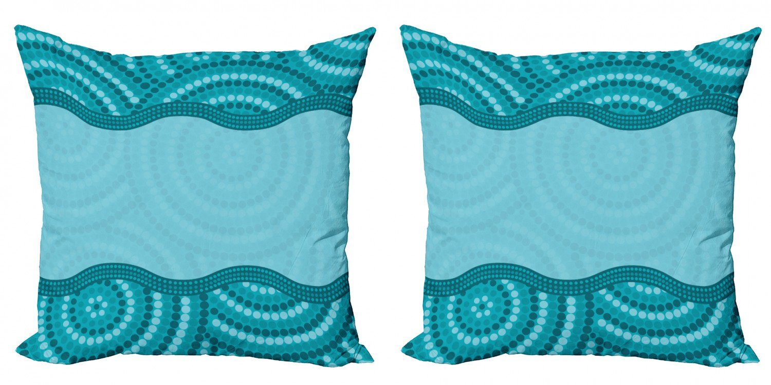 Doppelseitiger Digitaldruck, Muster gepunktete Abakuhaus Seafoam Kissenbezüge Accent (2 Tribal Stück), Modern