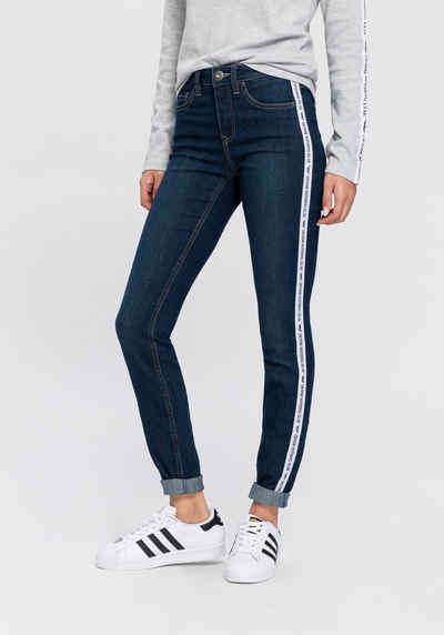 Arizona Slim-fit-Jeans High Waist mit coolem Seitenstreifen
